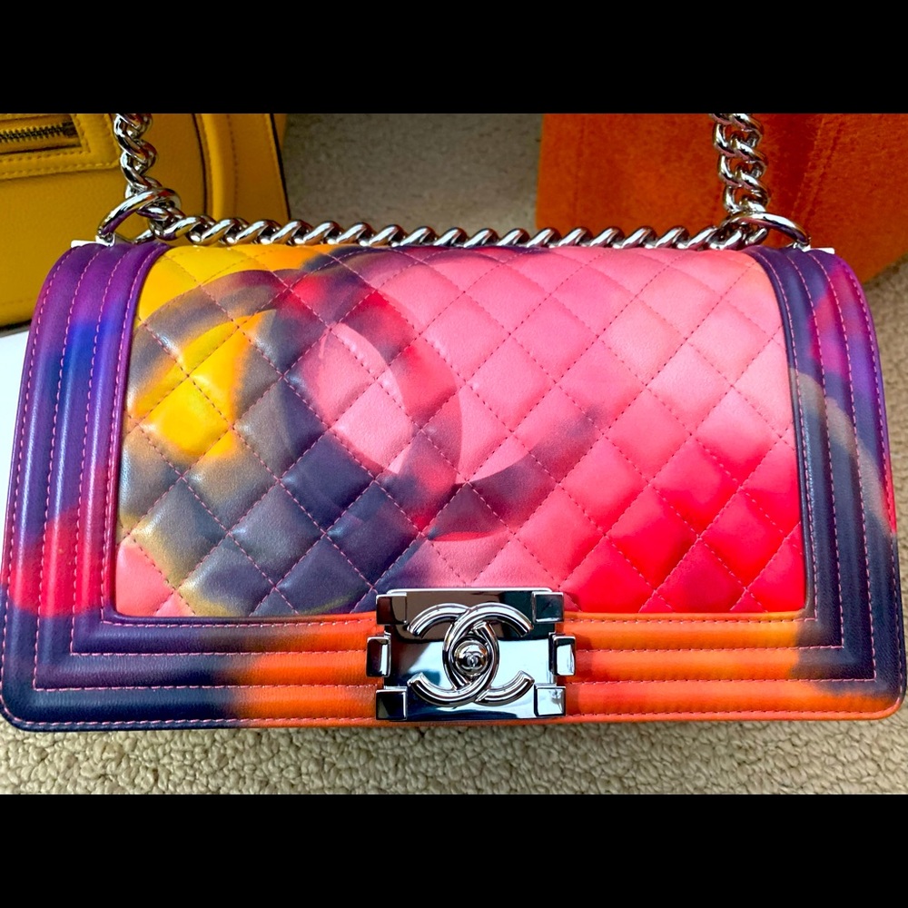Chanel Flower Power Multicolor Leather Boy Bag